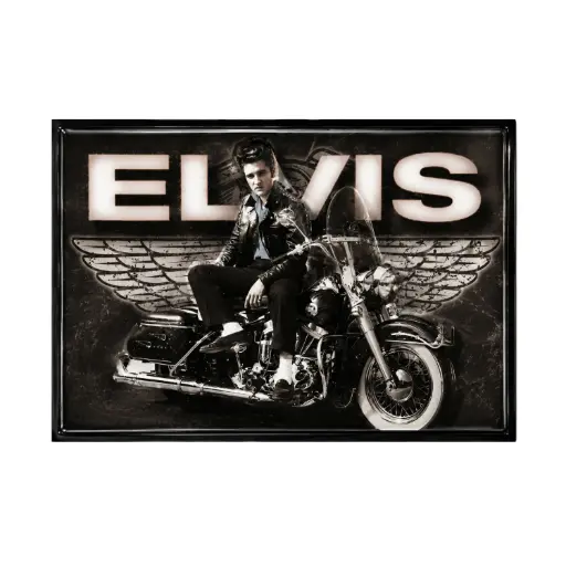 [E8624] Elvis Magnet - Motorcycle With Wings 3D Laser
