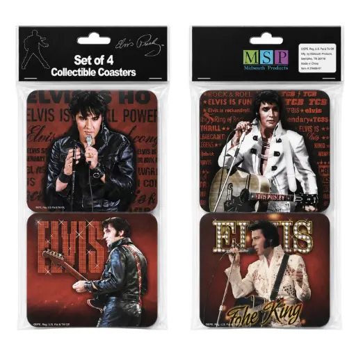 [E8639] Elvis Coasters - Red '68 Name