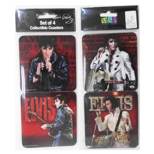 [E8639] Elvis Coasters - Red '68 Name