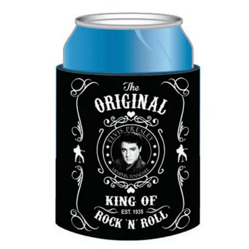 [E8667] Elvis Huggie/Koozie - Blk & Wht