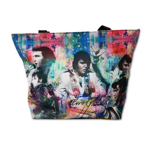 [E8736] Elvis Tote Bag - Colorful Collage