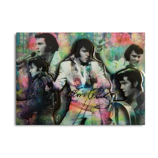 [E8738] Elvis Magnet - Colorful Collage 3D