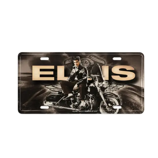 [E8746] Elvis Magnet - License Plate Motorcycle w/Wings