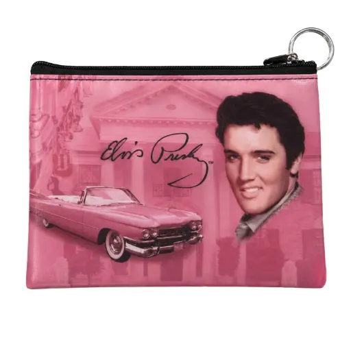 [E8750] Elvis Makeup Bag - Pink w/ Guitars