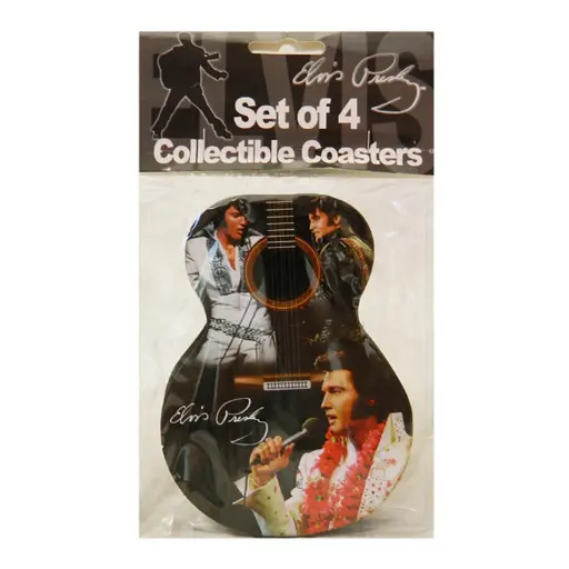 [E8783] Elvis Coasters - Guitar Shape 3 Images