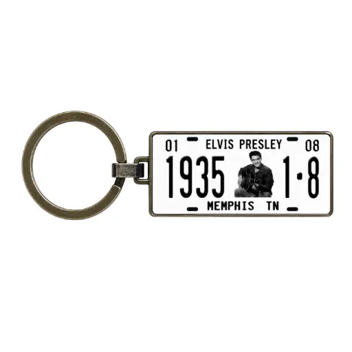 [E8811] Elvis Keychain - License Plate 1935