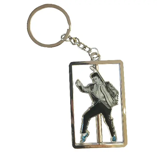 [E8825] Elvis Keychain - Spinner Blue Suede Shoes