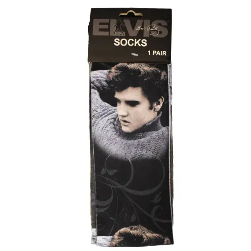 [E8843] Elvis Socks - Blue Sweater