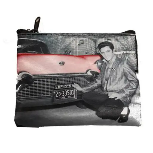 [E8885] Elvis Key Chain/Coin Purse - With Car