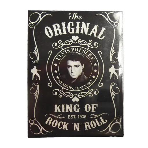 [E8886] Elvis Magnet - Blk & Wht Est.