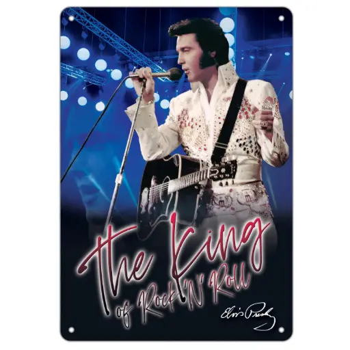 [E8887] Elvis Sign - The King Blue With White Jumpsuit
