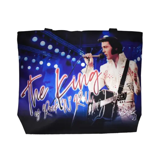[E8889] Elvis Tote Bag - The King Blue With White Jumpsuit