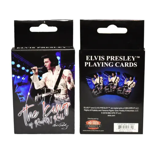 [E8893] Elvis Playing Cards - The King Blue With White Jumpsuit