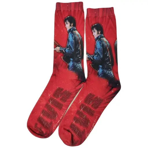 [E8895] Elvis Socks - '68 Name Red
