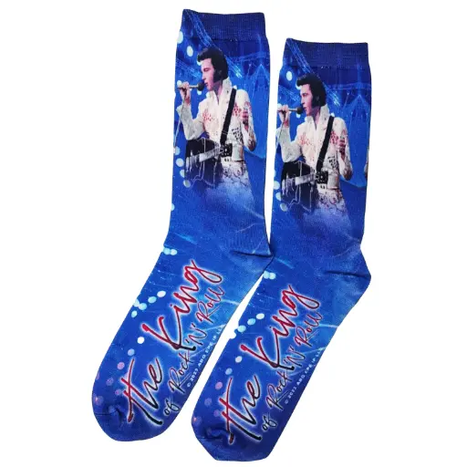 [E8896] Elvis Socks - The King Blue