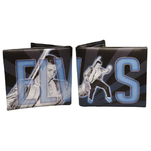 [E8897] Elvis Wallet - Blue Suede Shoes - Fold