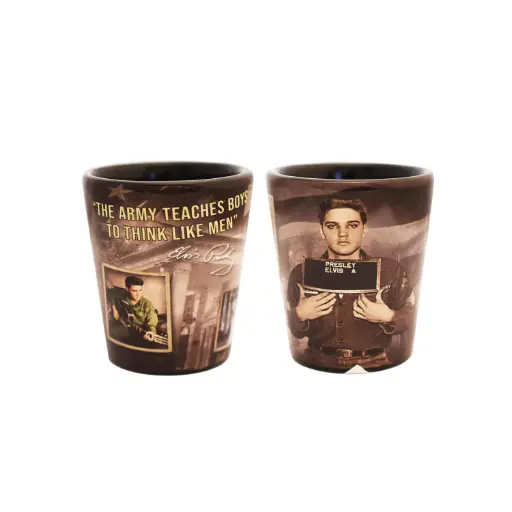 [E8924] Elvis Shot Glass - Army Photos
