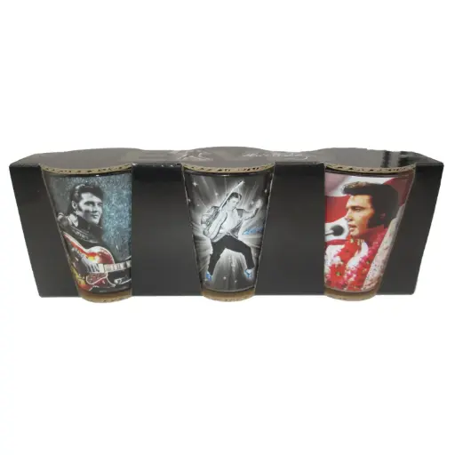 [E8925] Elvis Shot Glasses - Set of 3