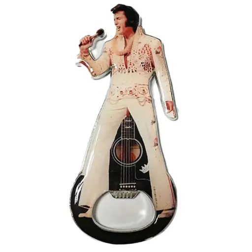 [E8942] Elvis Bottle Opener And Magnet - White Jumpsuit