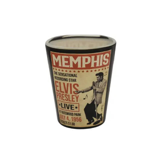 [E8979] Elvis Shot Glass - Memphis Poster