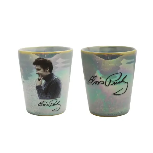 [E8984] Elvis Shot Glass - Glazed Blue Sweater