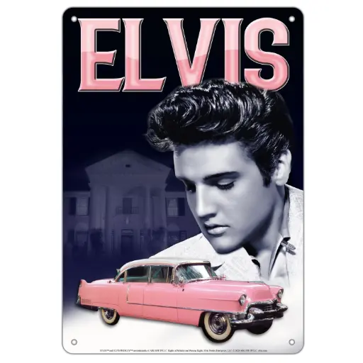 [E8997] Elvis Sign - Pink Caddy