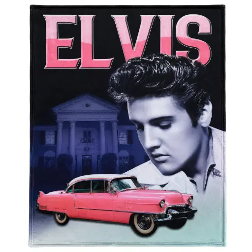 [E8999] Elvis Throw Blanket - Pink Caddy