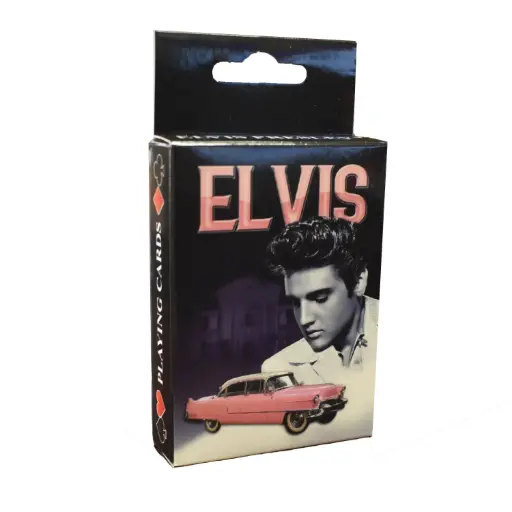 [E9033] Elvis Playing Cards - Pink Caddy