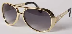 [E9342] SUNGLASSES ELVIS GOLD