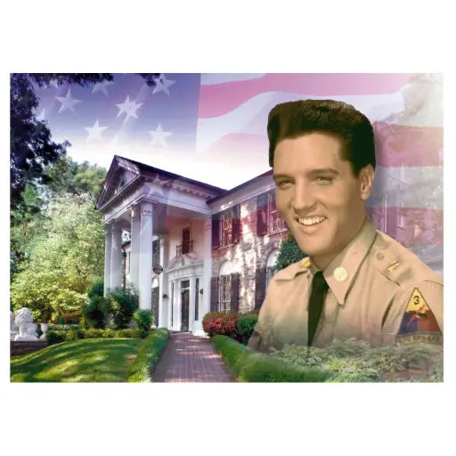 [EMSP2033] Elvis Postcards - Graceland Flag - Pack of 50