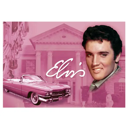 [EMSP2081] Elvis Postcard - Pink With Guitars - Pack of 50