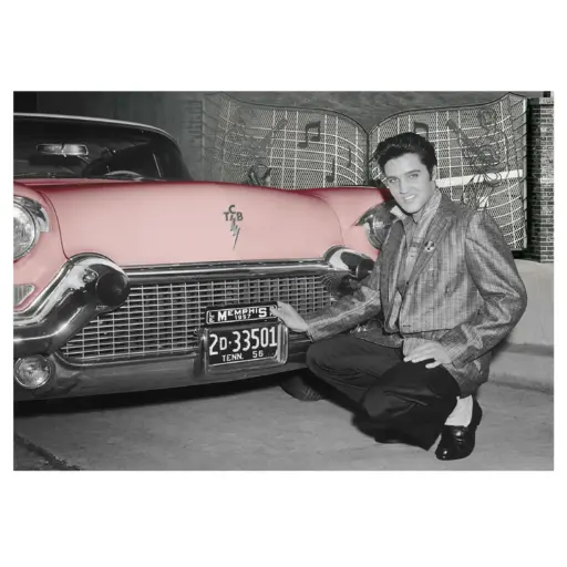 [EMSP2103] Elvis Postcard - With Car - Pack of 50