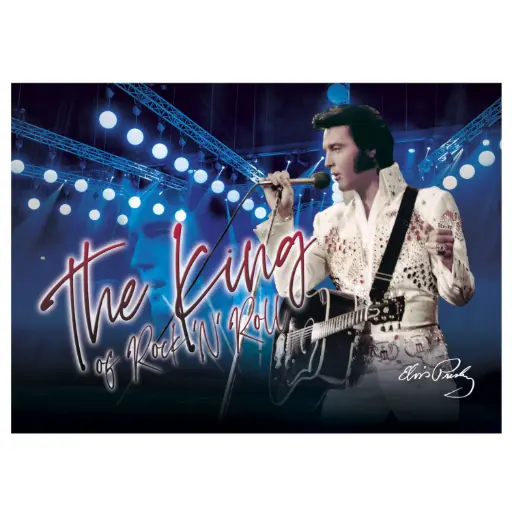 [EMSP2141] Elvis Postcards - The King Blue - Pack of 50