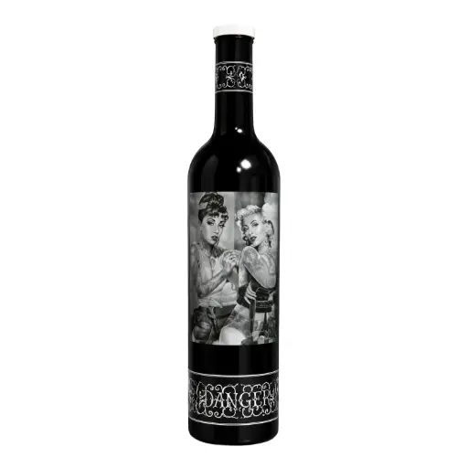 [JHY5424] James Danger Wine Bottle - Featuring Marilyn and Audrey