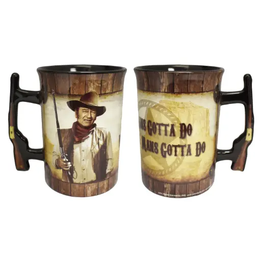 [JW5252] John Wayne Mug - Rifle Handle Man's Gotta