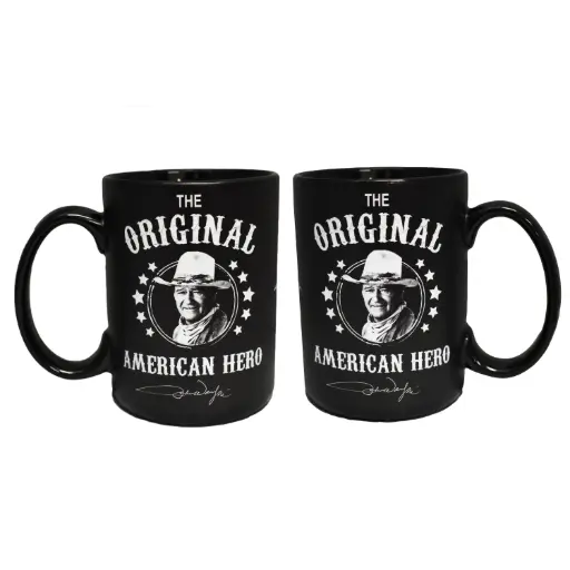 [JW5684] John Wayne Mug - Blk & Wht Est.