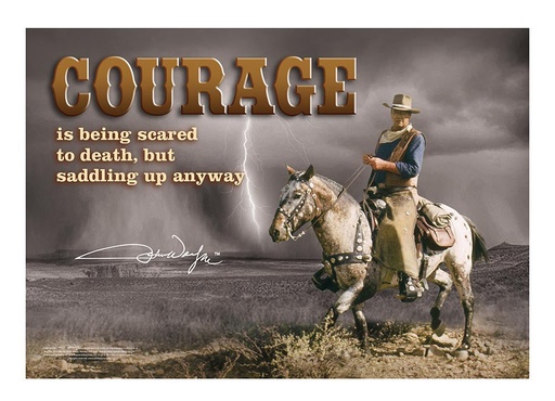 [JW5693] John Wayne Metal Sign - Courage Storm