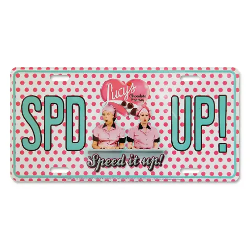 [L5797] Lucy License Plate - Chocolate Factory