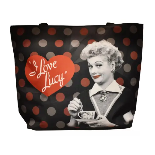 [L5850] Lucy Tote Bag - Blk & Red