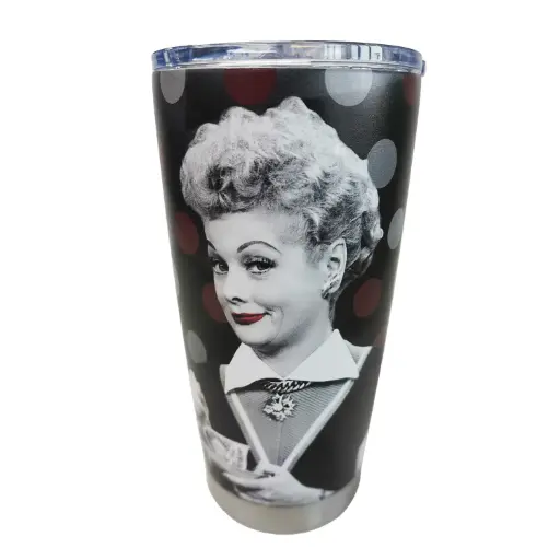 [L5852] Lucy Thermos - Blk & Red Metallic