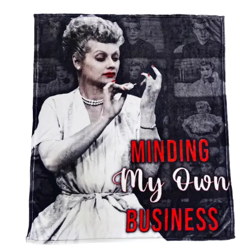 [L6647] Lucy Throw Blanket - Minding My Own Business