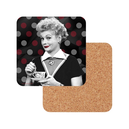 [L6786] Lucy Coasters - Black & Red - 6pc Set