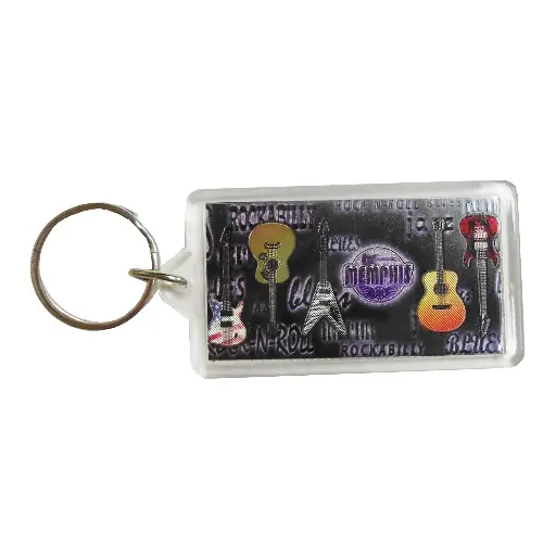 [M4850] Memphis Keychain - Metallic Guitars
