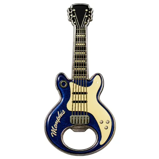 [M5092] Memphis Bottle Opener & Magnet - Guitar Blue