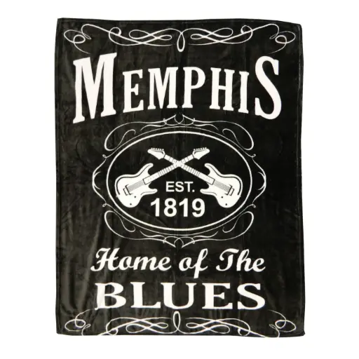 [M5759] Memphis Throw Blanket -"Blk & Wht Est."