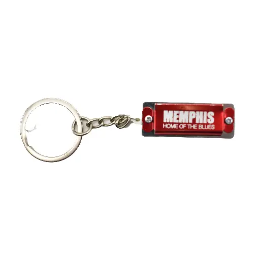 [M5868] Memphis Keychain - Harmonica Red/Blue Assorted