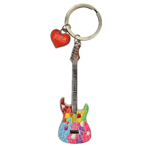 [M5938] Memphis Keychain - Guitar Mosaic