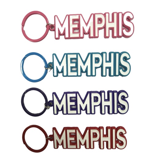 [M6951] Memphis Keychain - Name Assorted  - 4pc Set