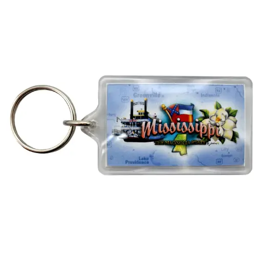 [MS21134] Mississippi Key Chain - Elements Lucite