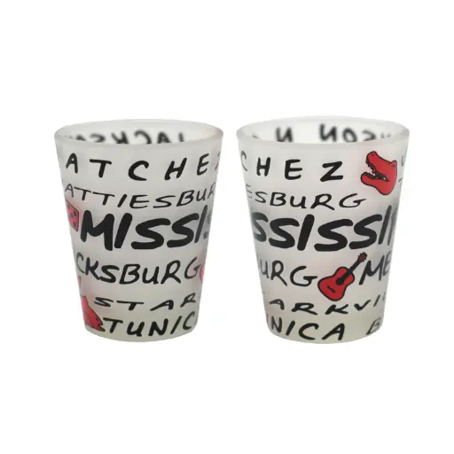 [MS4982] Mississippi Shot Glass - Frosted Cities